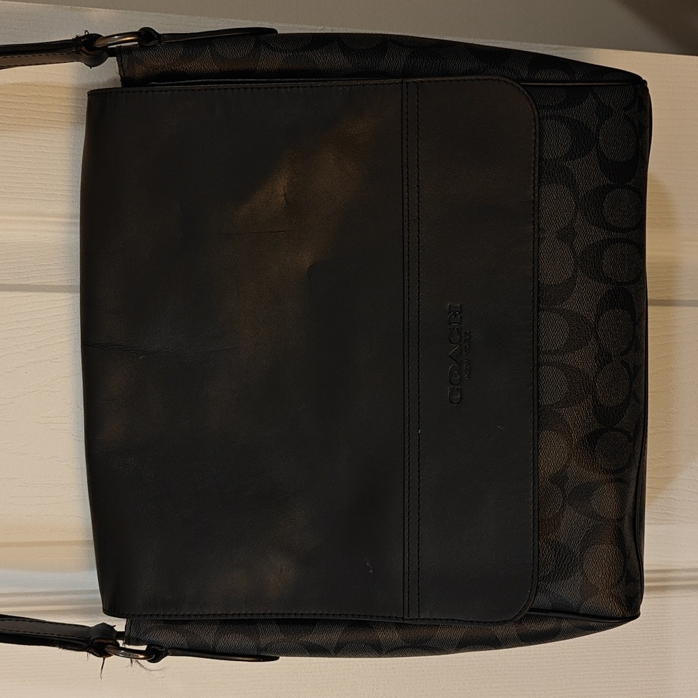Coach Houston Map Bag In Signature Canvas